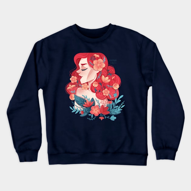 Redhead Spring girl Crewneck Sweatshirt by Karmina Art